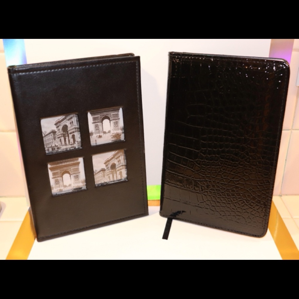 BLACK LEATHER AND BLACK PATENT LEATHER JOURNALS